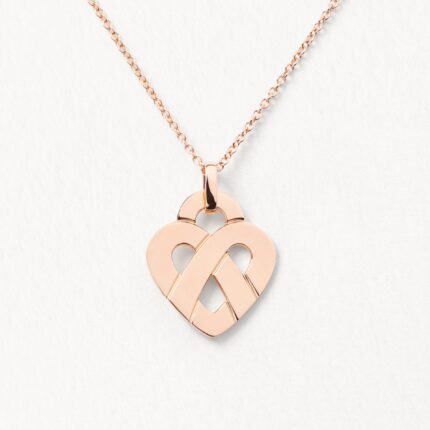 Pendentif Poiray Coeur Entrelacé Moyen Modèle Or Rose