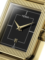 Montre Yema Radiance Quartz Cadran Noir Bracelet Acier + Cuir 30MM