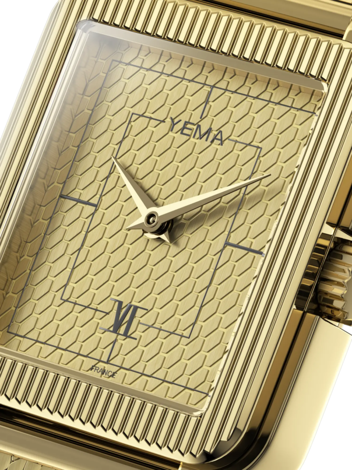 Montre Yema Radiance Quartz Cadran Doré Bracelet Acier + Cuir 30MM