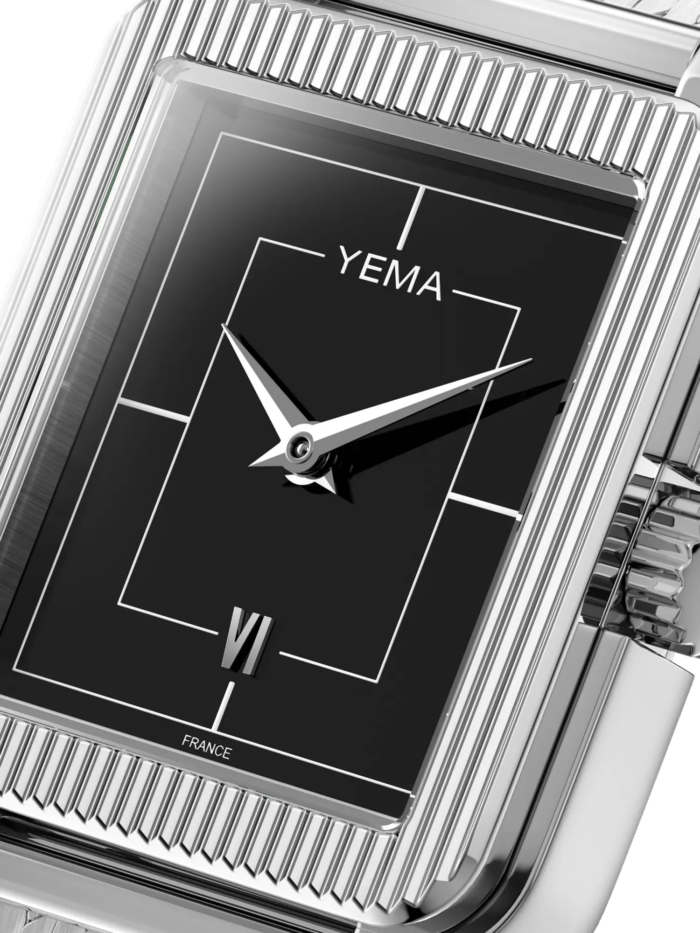 Montre Yema Radiance Quartz Cadran Noir Bracelet Acier + Cuir 30MM