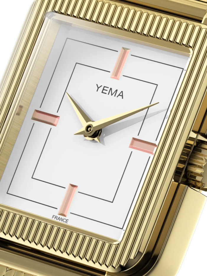 Montre Yema Radiance Quartz Cadran Blanc Bracelet Acier + Cuir 30MM