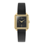 Montre Yema Radiance Quartz Cadran Noir Bracelet Acier + Cuir 30MM