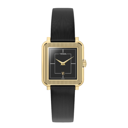 Yema Radiance Quartz Watch Black Dial Steel Bracelet + Leather 30MM