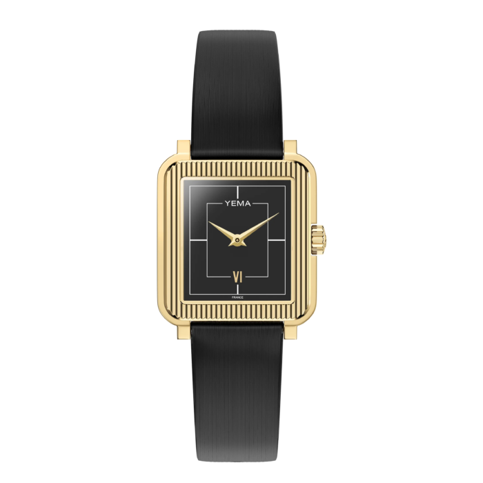 Montre Yema Radiance Quartz Cadran Noir Bracelet Acier + Cuir 30MM