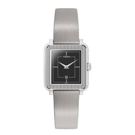 Yema Radiance Quartz Watch Black Dial Steel Bracelet + Leather 30MM