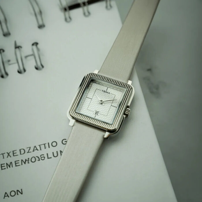 Montre Yema Radiance Quartz Cadran Argenté Bracelet Cuir 30MM