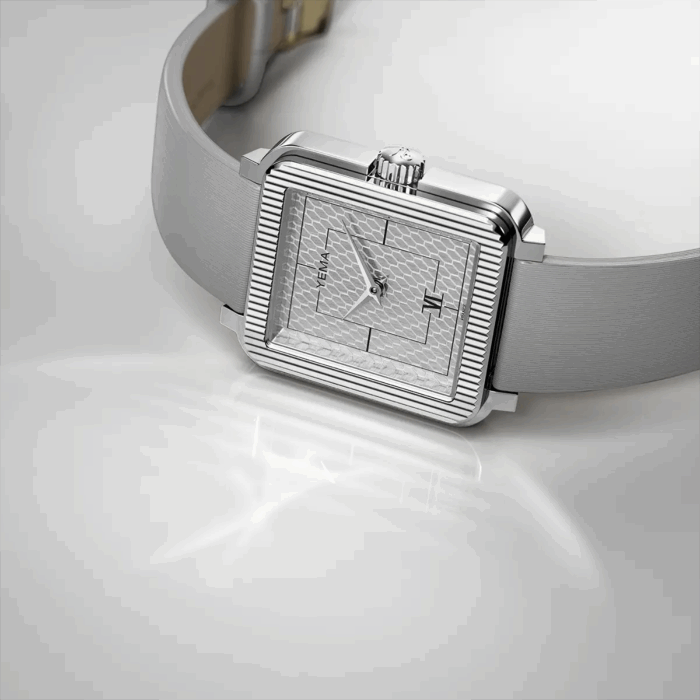 Montre Yema Radiance Quartz Cadran Argenté Bracelet Cuir 30MM