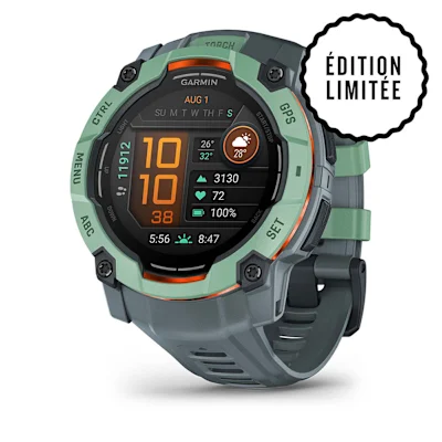 Montre Garmin Instinct 3 Amoled Vert d'Eau Connectée Bracelet Caoutchouc 50MM