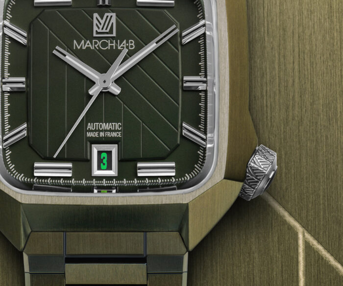 Montre MARCH LA.B AM2 Slim Auto Corporate Cadran Vert Bracelet Acier 36MM