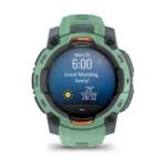 Montre Garmin Instinct 3 Amoled Vert d'Eau Connectée Bracelet Caoutchouc 45MM