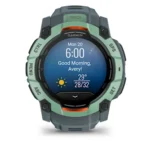 Montre Garmin Instinct 3 Amoled Vert d'Eau Connectée Bracelet Caoutchouc 50MM