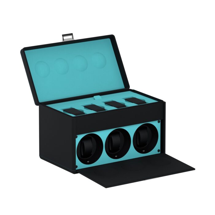 Remontoir à Montre Scatola Del Tempo Coffret 7RT Noir Turquoise