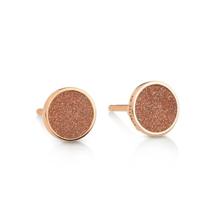 Boucles d'Oreilles Ginette NY Ever Gold Sandstone Disc Studs Or Rose