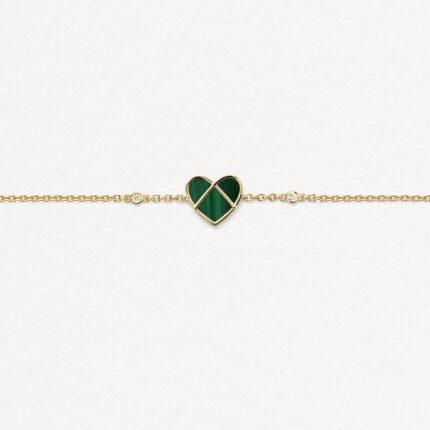 Bracelet Poiray L'attrape-cœur Malachite Or Jaune
