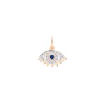 Pendentif Ginette NY Ajna Saphir & Diamant Charm Or Rose