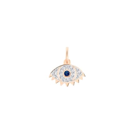 Pendant Ginette NY Ajna Sapphire &amp; Diamond Charm Rose Gold