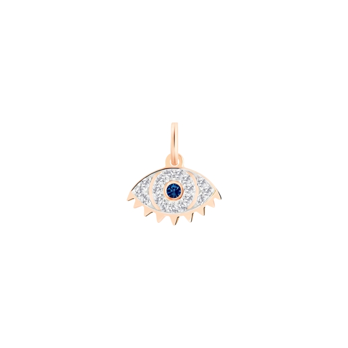 Pendant Ginette NY Ajna Sapphire &amp; Diamond Charm Rose Gold