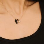 Pendentif Ginette NY Onyx Angele Charm Or Rose