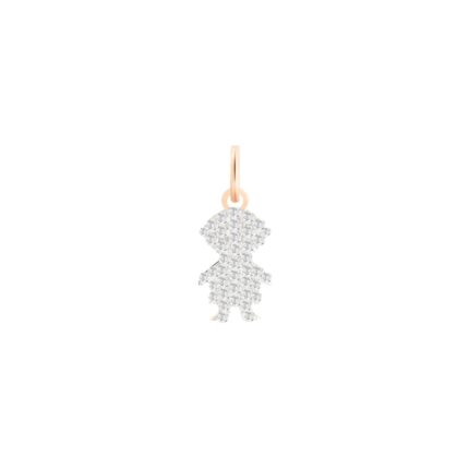 Ginette NY Diamond Boy Charm Rose Gold Pendant