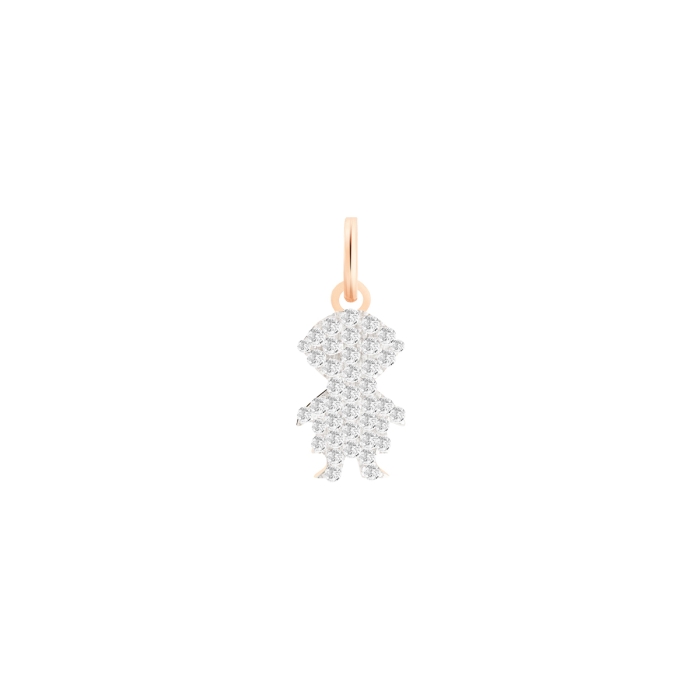 Ginette NY Diamond Boy Charm Rose Gold Pendant