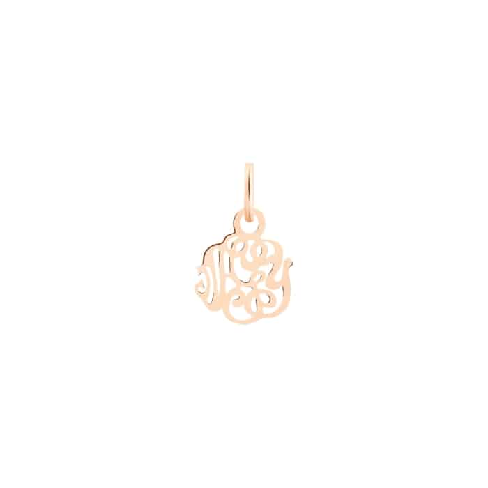 Pendentif Ginette NY Mini Monogram Charm Or Rose