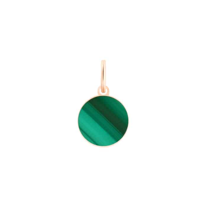 Pendant Ginette NY Mini Ever Malachite Charm Rose Gold