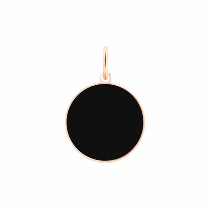 Pendant Ginette NY Ever Onyx Charm Rose Gold