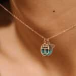 Pendentif Ginette NY Ever Turquoise Charm Or Rose