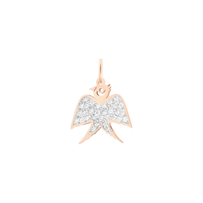 Ginette NY Diamond Georgia Charm Rose Gold Pendant