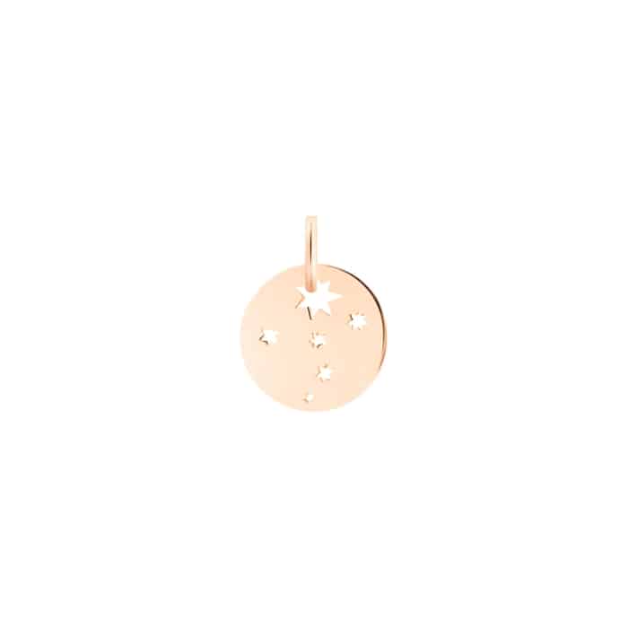 Pendentif Ginette NY Mini Milky Way Disc Charm Or Rose