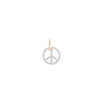 Pendentif Ginette NY Diamond Peace & Love Charm Or Rose