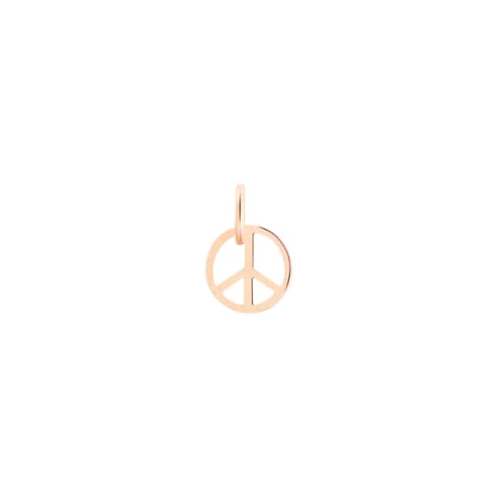 Pendentif Ginette NY Mini Peace & Love Charm Or Rose