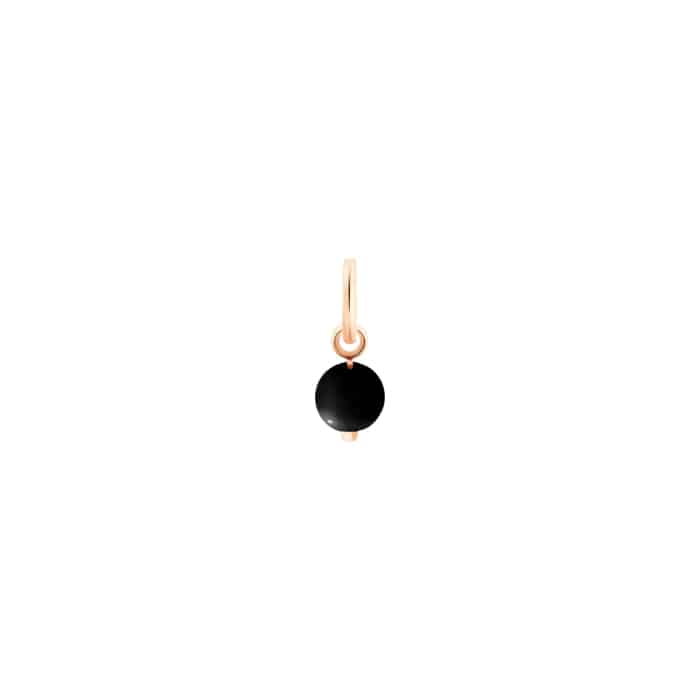 Pendant Ginette NY Onyx Tiny Bead Charm Rose Gold