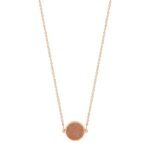 Collier Ginette NY Mini Ever Gold Sandstone Disc on Chain Or Rose