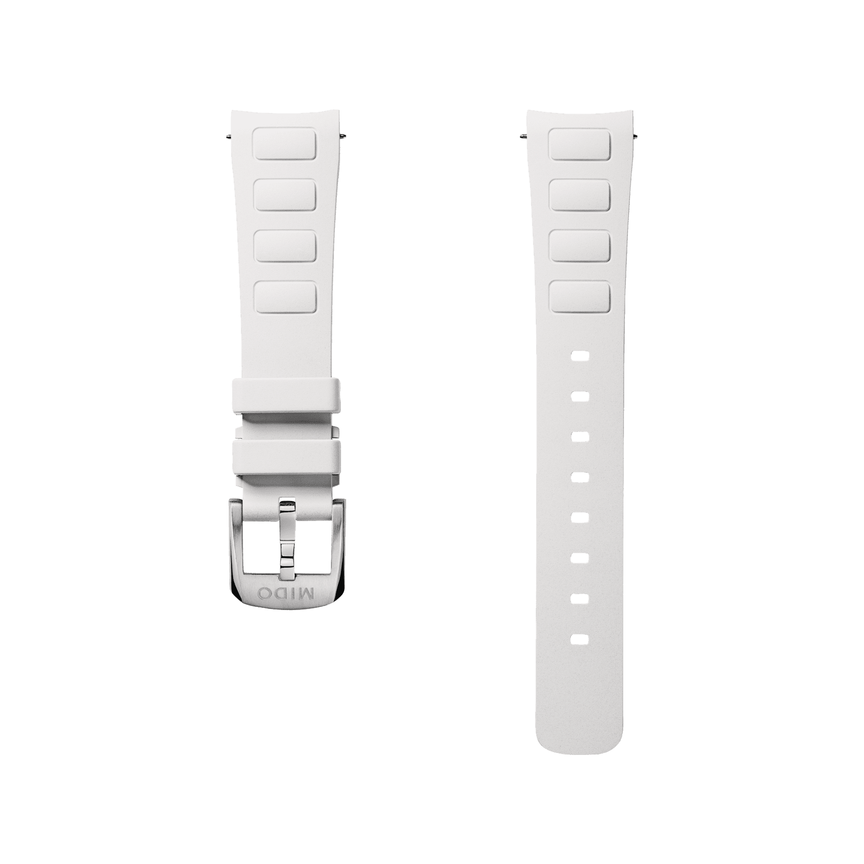 Mido Multifort TV 35 White Rubber 18MM Lug Watch Bracelet