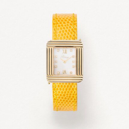 Montre Poiray Ma Première Or Jaune Cadran Nacre Bracelet Cuir