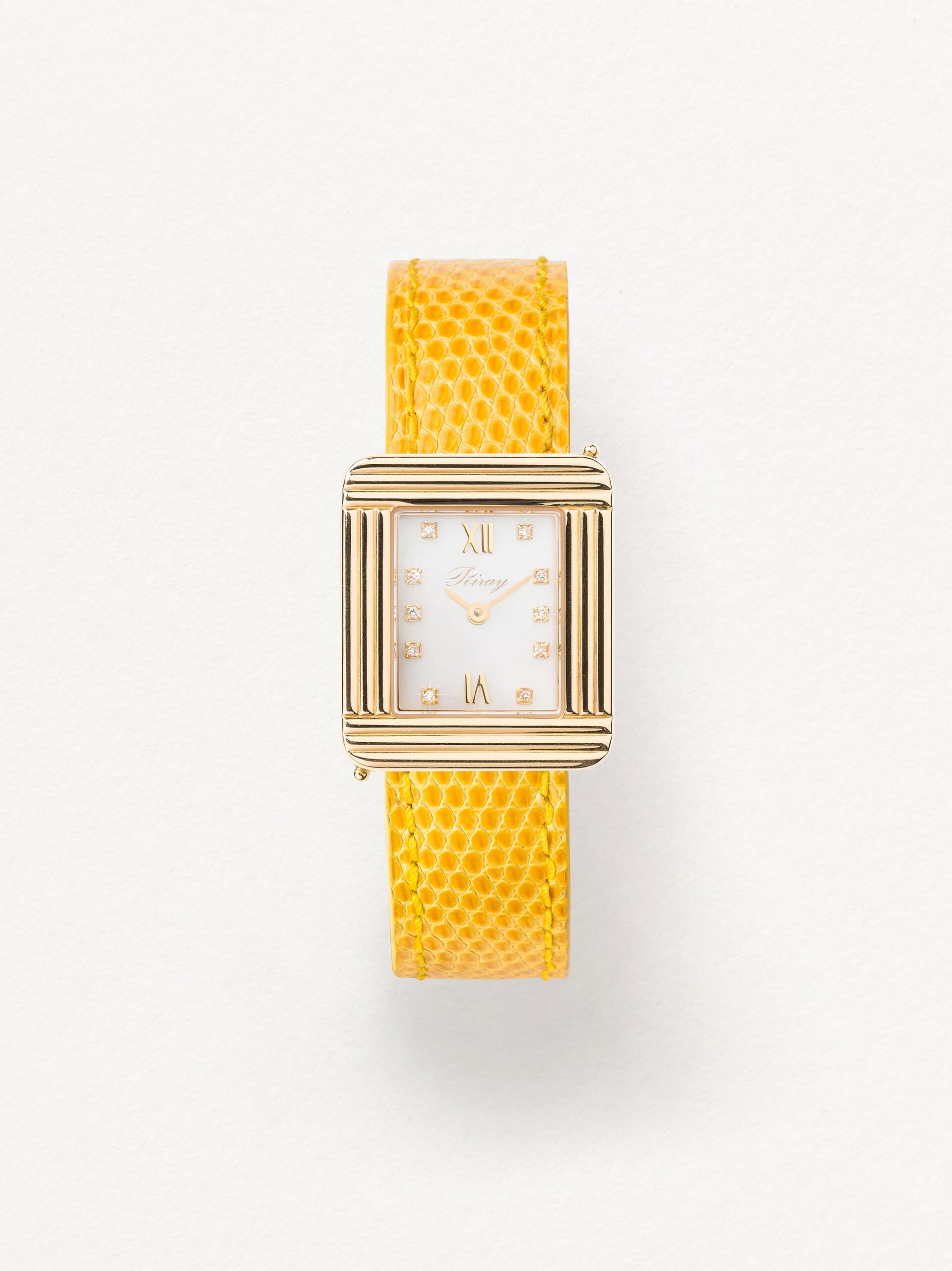 Poiray watch Ma Première Yellow Gold Mother of Pearl Dial Bracelet Leather