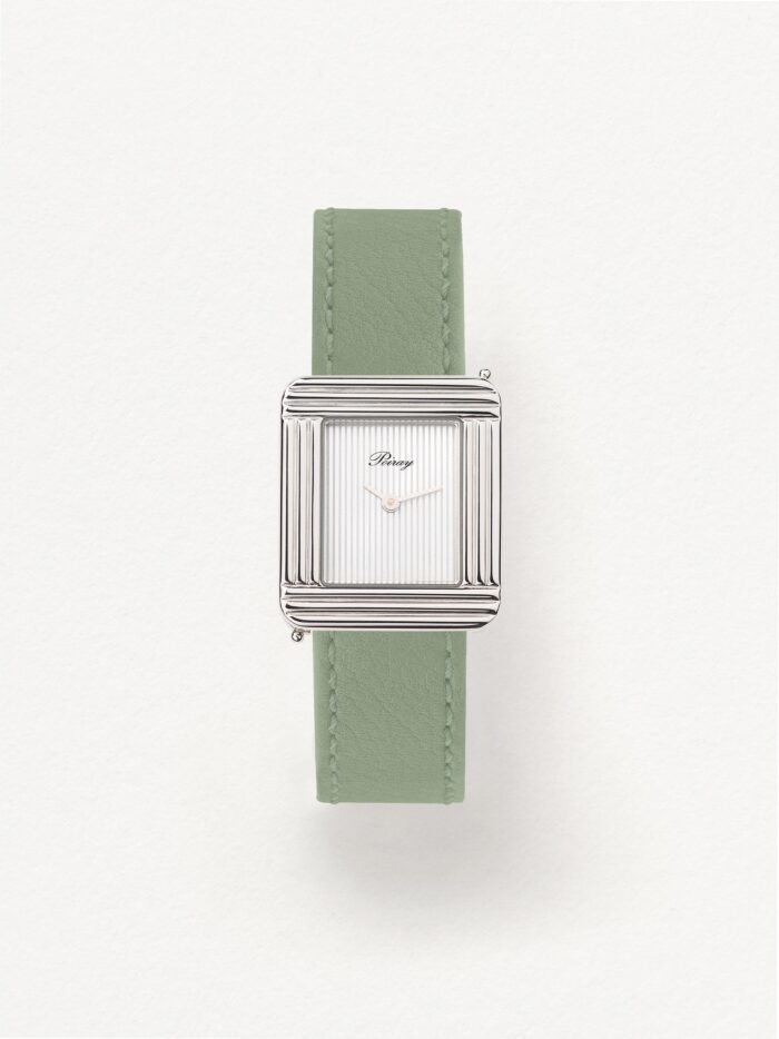 Montre Poiray Ma Première Cadran Nacre Blanche Bracelet Cuir