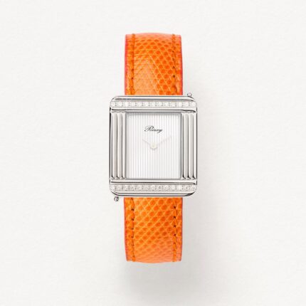 Montre Poiray Ma Première Acier & Diamants Cadran Blanc Bracelet Cuir