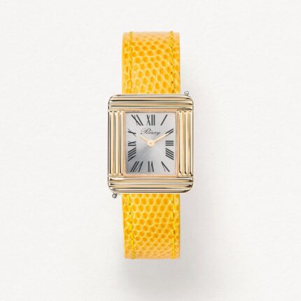 Montre Poiray Ma Première Acier et Or Jaune Cadran Argenté Bracelet Cuir