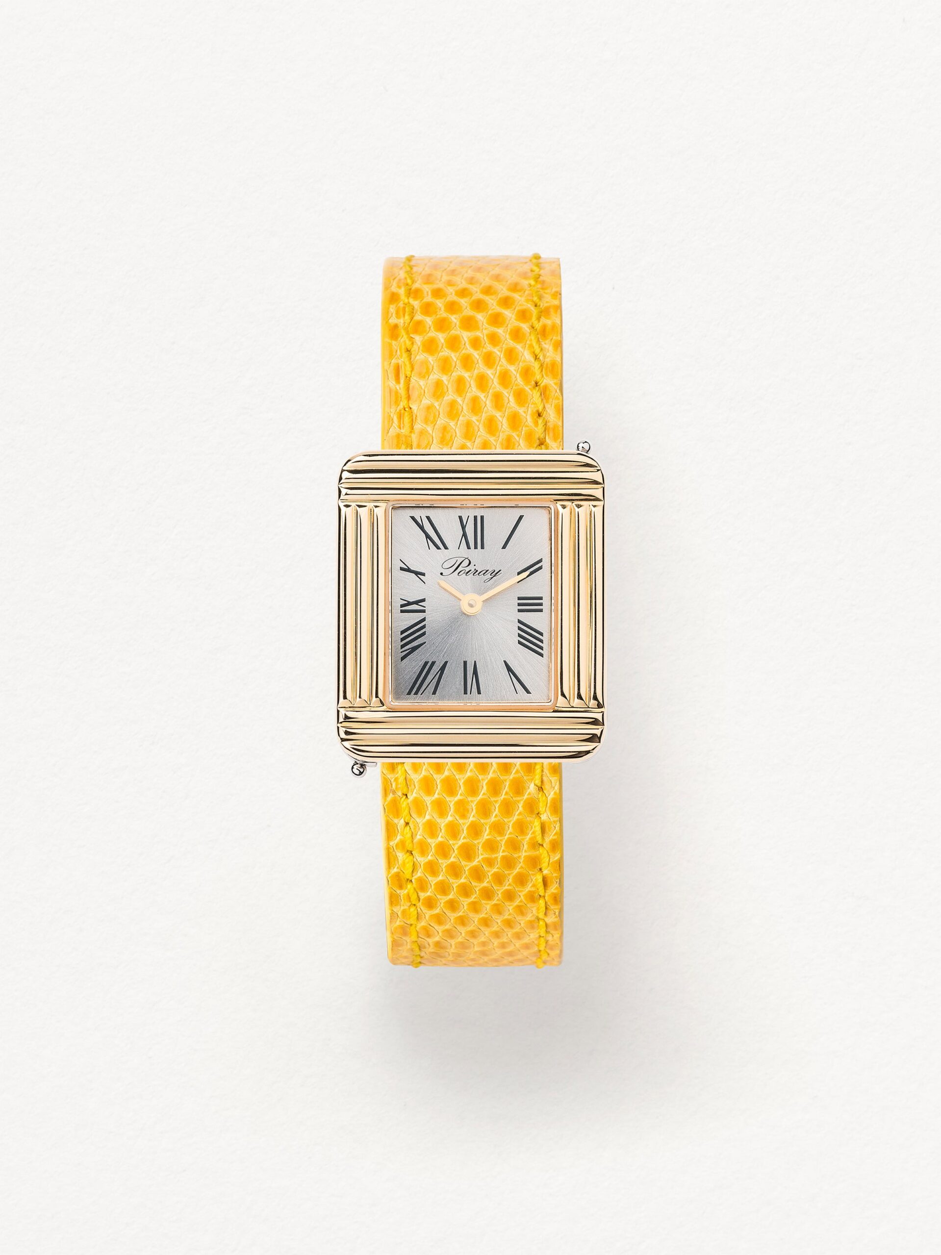 Poiray watch Ma Première Steel and Yellow Gold Silver Dial Bracelet Leather