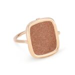 Bague Ginette NY Antique Gold Sandstone Ring Or Rose