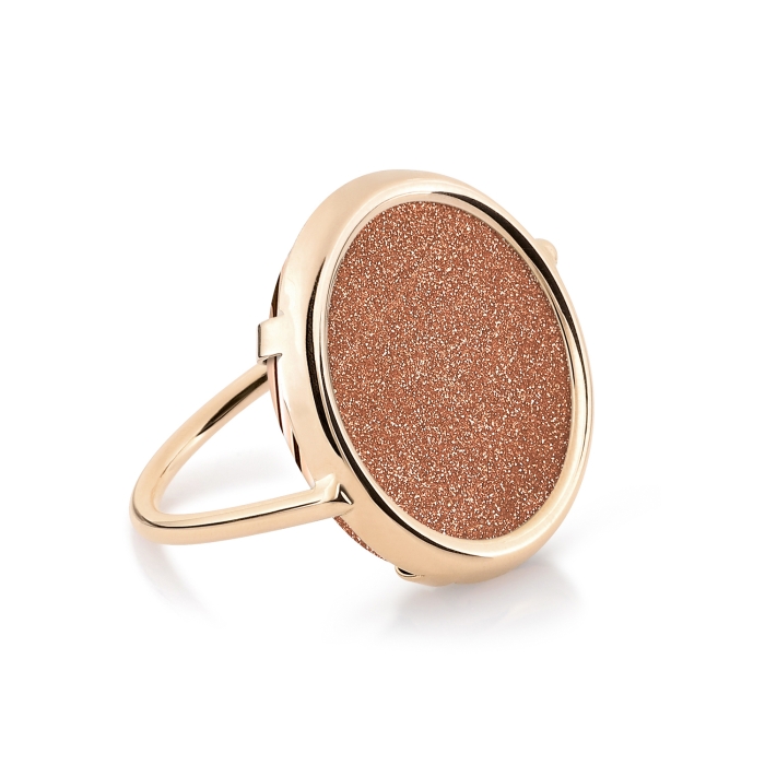 Bague Ginette NY Disc Ring Gold Sandstone Or Rose