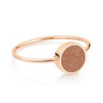 Bague Ginette NY Mini Ever Gold Sandstone Disc Ring Or Rose