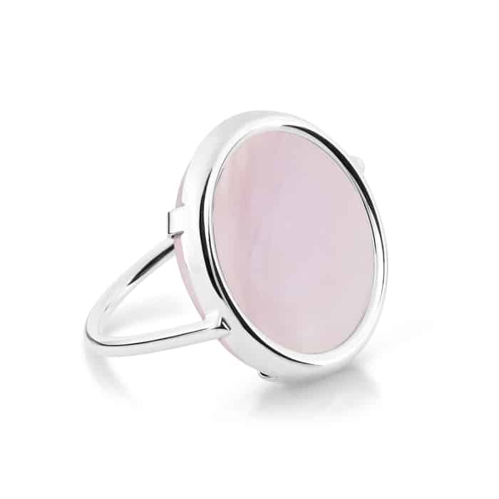 Ring Ginette NY Pink MOP Pink Mother-of-Pearl Disc Ring White Gold