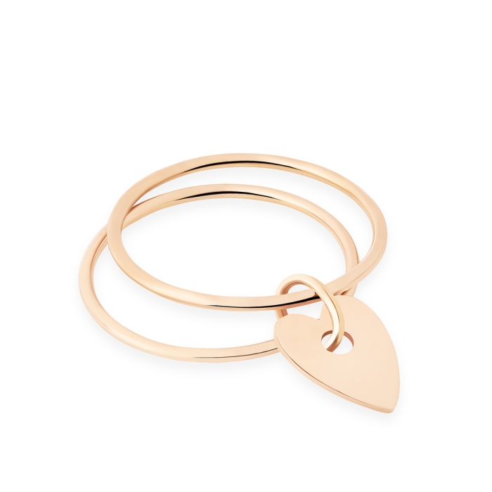 Ginette NY Angele Double Circle Diamond Ring Rose Gold