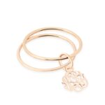 Bague Ginette NY Monogram Double Circle Ring Or Rose