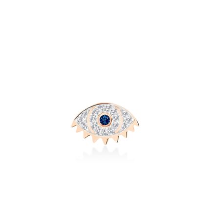 Mono Earring Ginette NY Solo Ajna Sapphire &amp; Diamond Stud Rose Gold