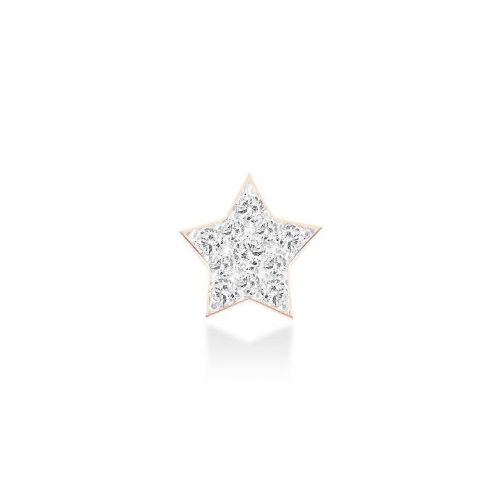 Mono Earring Ginette NY Solo Diamond Milky Way Star Stud Rose Gold