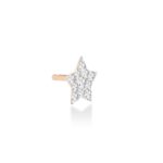 Mono Boucle d'Oreille Ginette NY Solo Diamond Milky Way Star Stud Or Rose